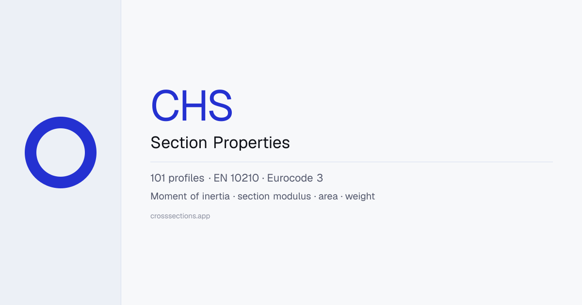 CHS Section Properties | Dimensions & Mechanical Data | CrossSections