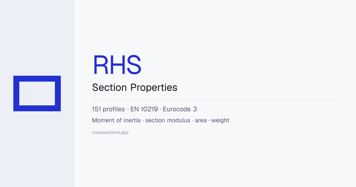 RHS Section Properties | Dimensions & Mechanical Data | CrossSections